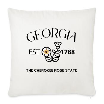 Minimalist Gear Gear Icon Illustration - Throw Pillow Cover 17.5” x 17.5” - natural white - Front