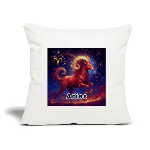 Aries zodiac designs, constellations, universe - Throw Pillow Cover 17.5” x 17.5”