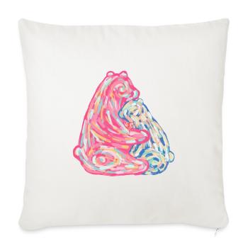 Pink Brushstroke Mama Bear T-Shirt – Cute Mom Life - Throw Pillow Cover 17.5” x 17.5” - natural white - Front