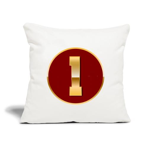 Number 1 in Gold Varsity Font - Throw Pillow Cover 17.5” x 17.5”
