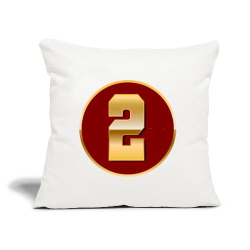 Number 2 in Gold Varsity Font - Throw Pillow Cover 17.5” x 17.5”