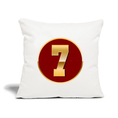 Number 7 in Gold Varsity Font - Throw Pillow Cover 17.5” x 17.5”