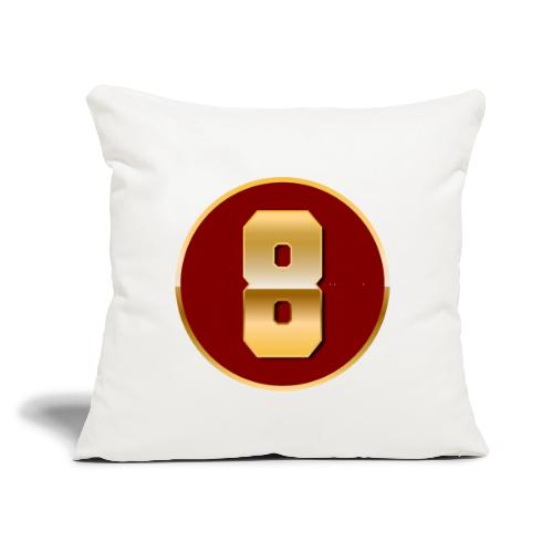 Number 8 in Gold Varsity Font - Throw Pillow Cover 17.5” x 17.5”