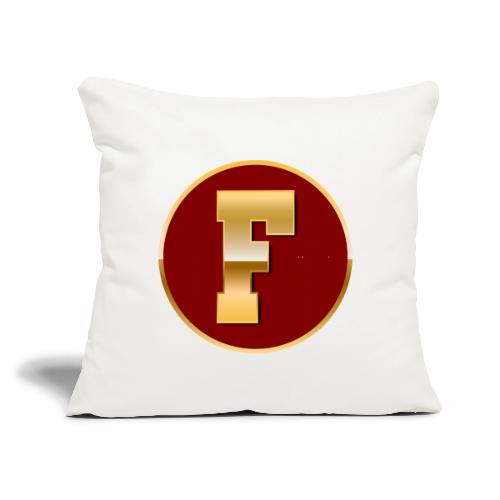 Letter F – Capital Varsity Alphabet Monogram - Throw Pillow Cover 17.5” x 17.5”