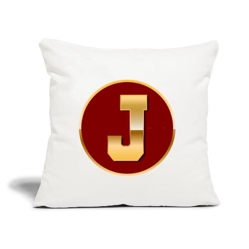 Letter J – Capital Varsity Alphabet Monogram - Throw Pillow Cover 17.5” x 17.5”