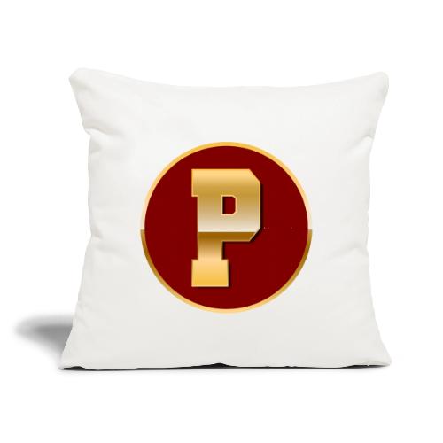 Letter P – Capital Varsity Alphabet Monogram - Throw Pillow Cover 17.5” x 17.5”