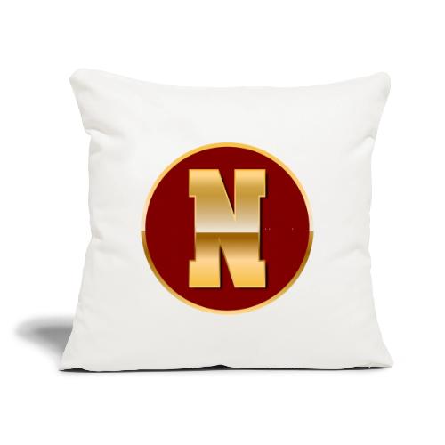 Letter N – Capital Varsity Alphabet Monogram - Throw Pillow Cover 17.5” x 17.5”