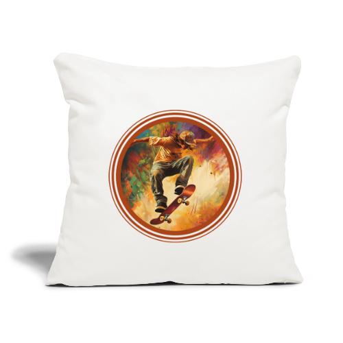 Skateboarding Mode On - Throw Pillow Cover 17.5” x 17.5”