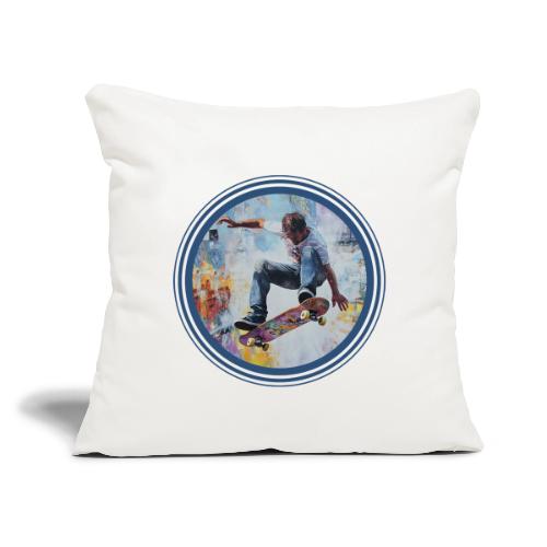 Skateboarding Universe - Throw Pillow Cover 17.5” x 17.5”