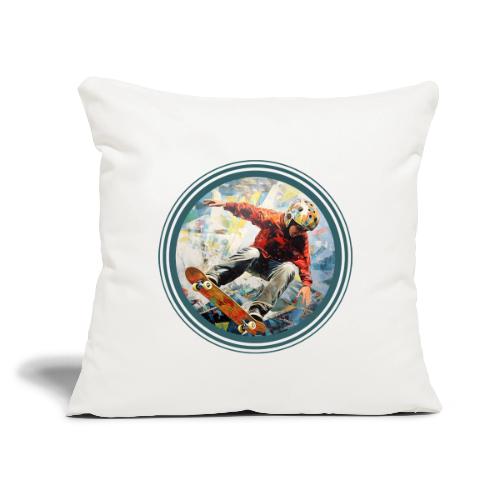 Skateboarding Fuel - Throw Pillow Cover 17.5” x 17.5”