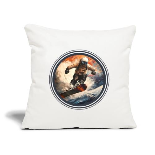 Snowboarding Elevation - Throw Pillow Cover 17.5” x 17.5”