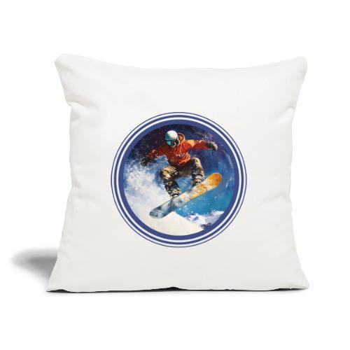 Snowboarding Rush - Throw Pillow Cover 17.5” x 17.5”