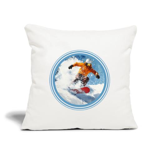 Snowboarding Edge - Throw Pillow Cover 17.5” x 17.5”