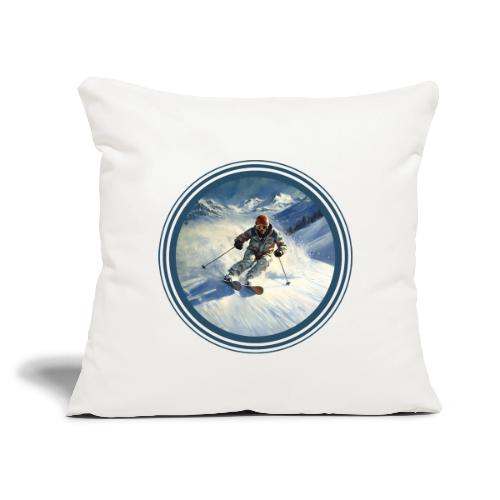 Skiing Power Moves - Throw Pillow Cover 17.5” x 17.5”