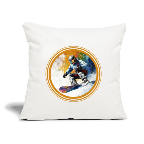 Snowboarding Dreams - Throw Pillow Cover 17.5” x 17.5”