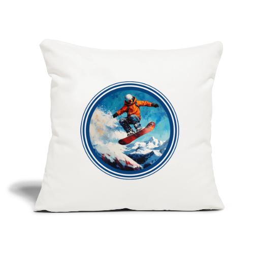 Snowboarding Vibes - Throw Pillow Cover 17.5” x 17.5”