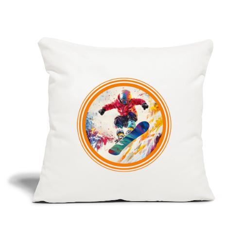 Snowboarding Horizon - Throw Pillow Cover 17.5” x 17.5”