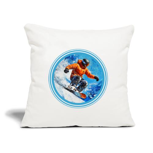 Snowboarding Motion - Throw Pillow Cover 17.5” x 17.5”
