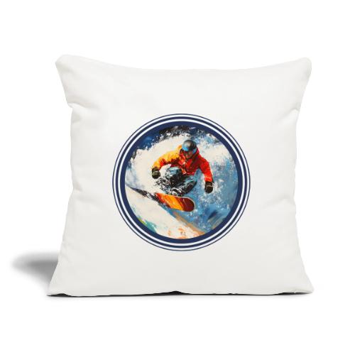 Snowboarding Rebel - Throw Pillow Cover 17.5” x 17.5”