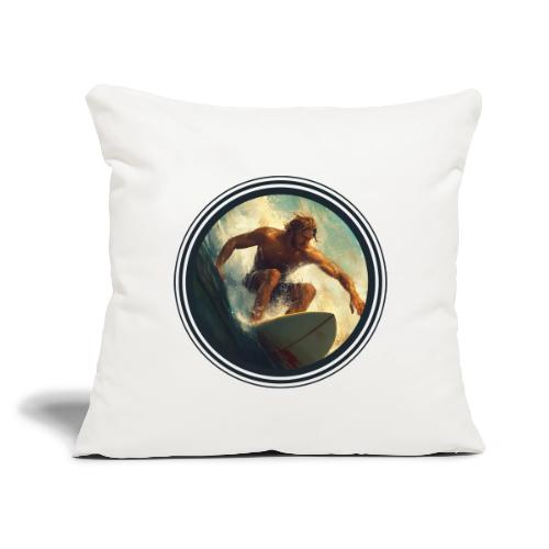 Surfing Rush - Throw Pillow Cover 17.5” x 17.5”
