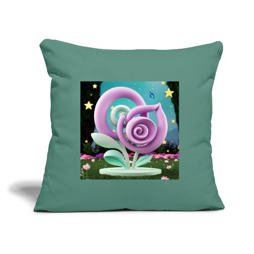 Lila Bloom | Double Floral Eco-Inspired Art - Throw Pillow Cover 17.5” x 17.5”