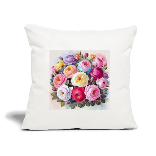 beautiful flowers floral design, wellness, nature - Throw Pillow Cover 17.5” x 17.5”