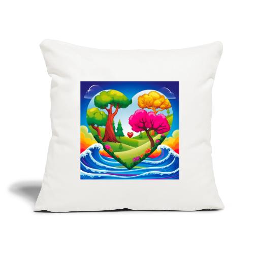 Heart, fantasy, landscapes, nature, fantasy - Throw Pillow Cover 17.5” x 17.5”