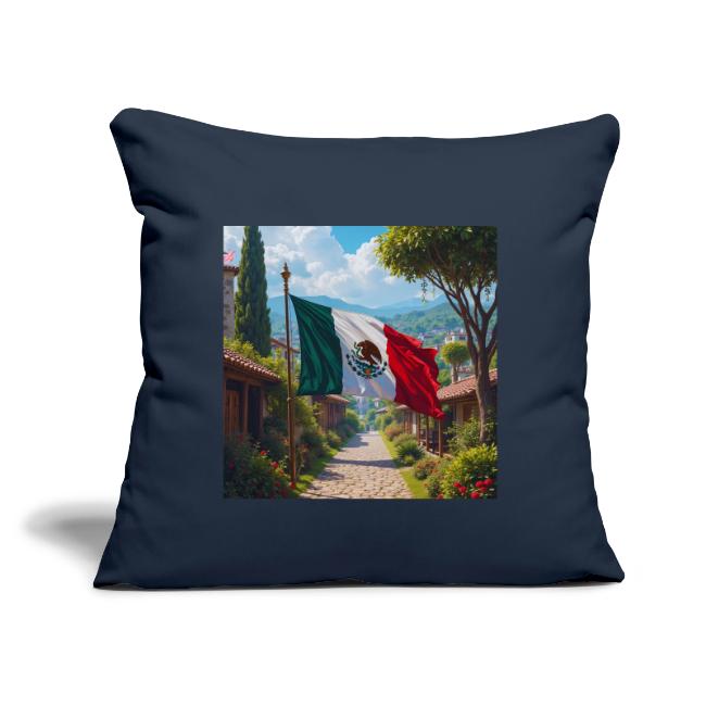 Mexican flag surrounded by nature and magic town