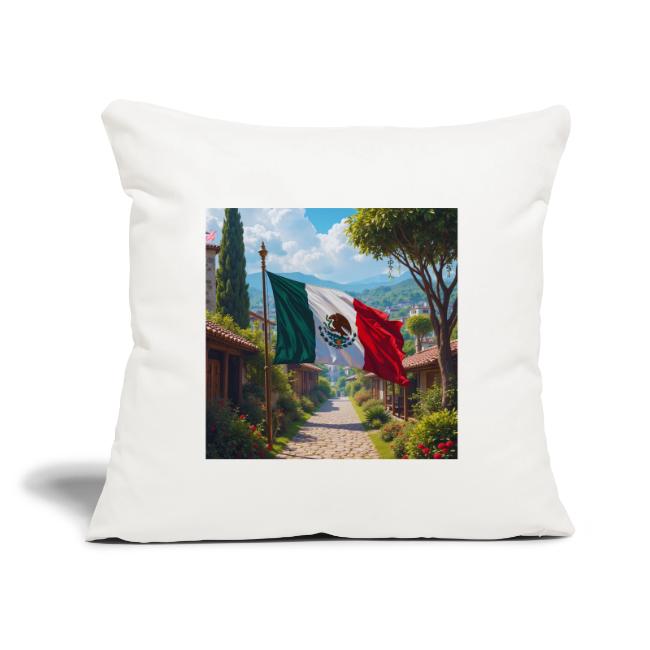 Mexican flag surrounded by nature and magic town