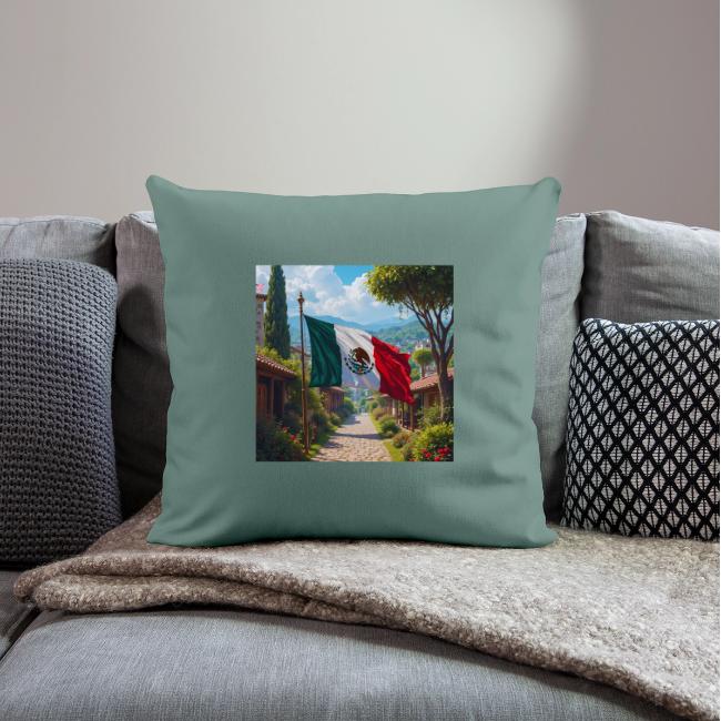 Mexican flag surrounded by nature and magic town