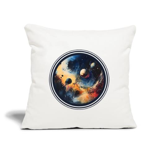Chaotic Color Planets - Throw Pillow Cover 17.5” x 17.5”
