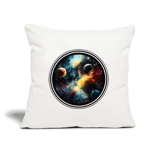 Painted Cosmos of Planets - Throw Pillow Cover 17.5” x 17.5”