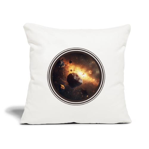Asteroids Drift - Throw Pillow Cover 17.5” x 17.5”