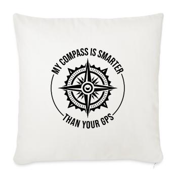Compass Smarter GPS Navigation Outdoor GIS - Throw Pillow Cover 17.5” x 17.5” - natural white - Front