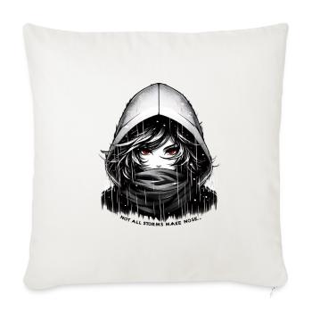 Dark Hooded Eyes Illustration - Throw Pillow Cover 17.5” x 17.5” - natural white - Front