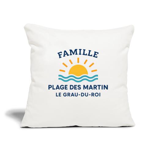 Family Beach Shirt – Plage des Martin Design - Throw Pillow Cover 17.5” x 17.5”