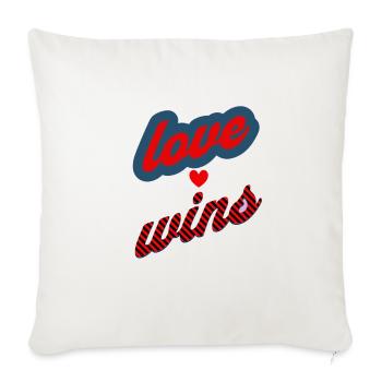 Love and Kindness Heart Design - Throw Pillow Cover 17.5” x 17.5” - natural white - Front