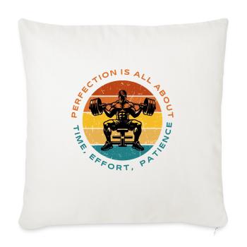 Strength and Patience Motivational Design - Throw Pillow Cover 17.5” x 17.5” - natural white - Front