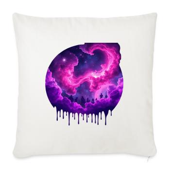 Celestial Pink Nebula Gathering - Throw Pillow Cover 17.5” x 17.5” - natural white - Front