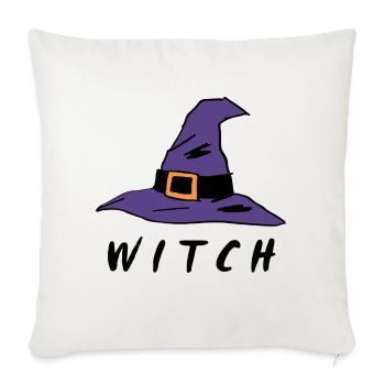 Witch - Throw Pillow Cover 17.5” x 17.5” - natural white - Front