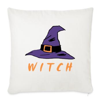 Witch - Throw Pillow Cover 17.5” x 17.5” - natural white - Front