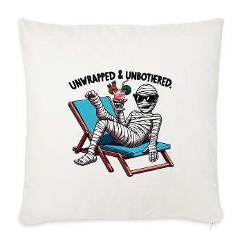 Mummy Lounge Cocktail on Deck - Throw Pillow Cover 17.5” x 17.5” - natural white - Front