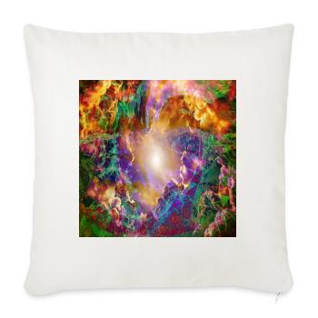 Prismatic Nebula Burst - Throw Pillow Cover 17.5” x 17.5” - natural white - Front