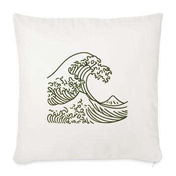 Golden Wave Line Art - Throw Pillow Cover 17.5” x 17.5” - natural white - Front