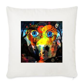Vivid City Eyes Abstract - Throw Pillow Cover 17.5” x 17.5” - natural white - Front