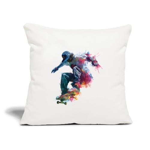 Skateboarding: Ride the Colors - Throw Pillow Cover 17.5” x 17.5”