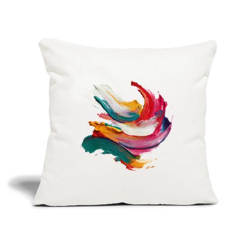 Colorful brushstrokes - Throw Pillow Cover 17.5” x 17.5”