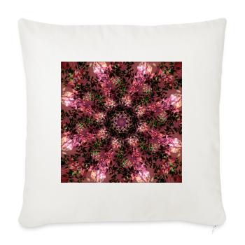 Kaleidoscope Floral Mandala - Throw Pillow Cover 17.5” x 17.5” - natural white - Front