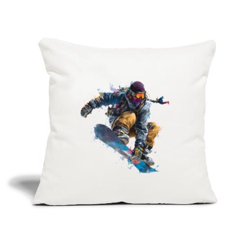 Snowboarding: Splash of Speed - Throw Pillow Cover 17.5” x 17.5”