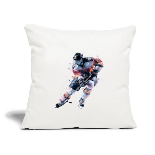 Hockey: Frozen Motion - Throw Pillow Cover 17.5” x 17.5”